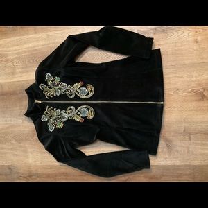 Velour sequined pant suit